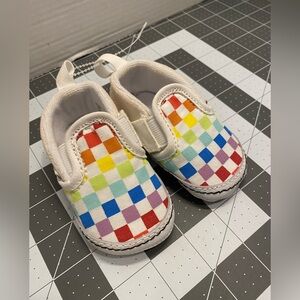 Vans Slip On V Crib Checkerboard Rainbow Booties VN0A2XSLU09 Baby Size 2 New